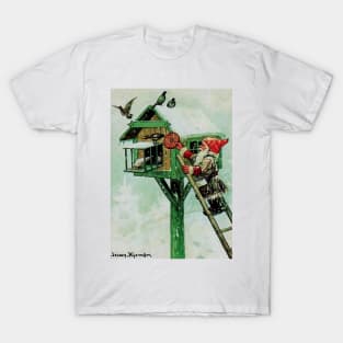 “Feeding Winter Birds” by Jenny Nystrom T-Shirt